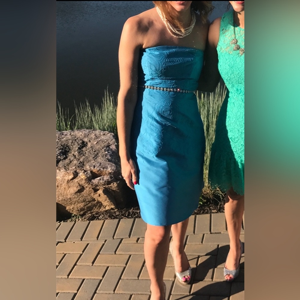 Ann Taylor dress for events and weddings $198 sz 0 cerulean